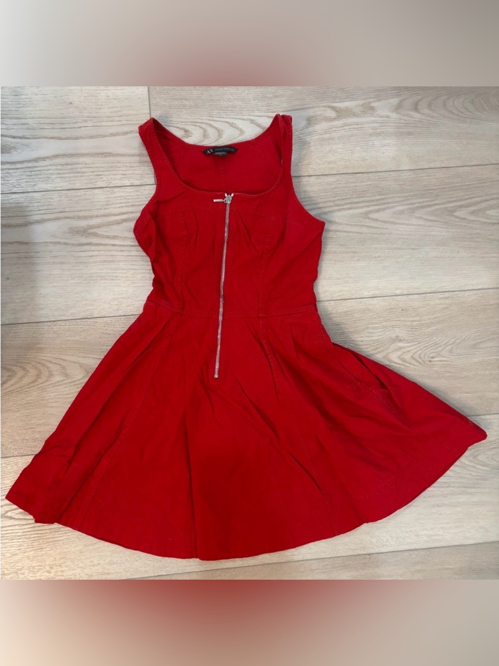 Armani Exchange Red Fit and Flare Mini Dress